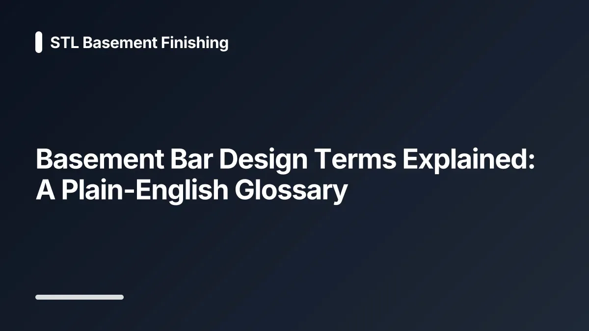 basement bar design glossary