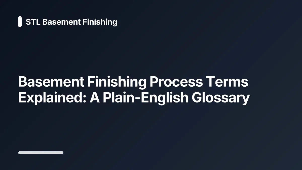 basement finishing process glossary