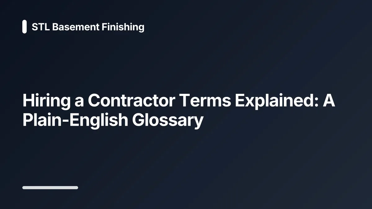 hiring a contractor glossary