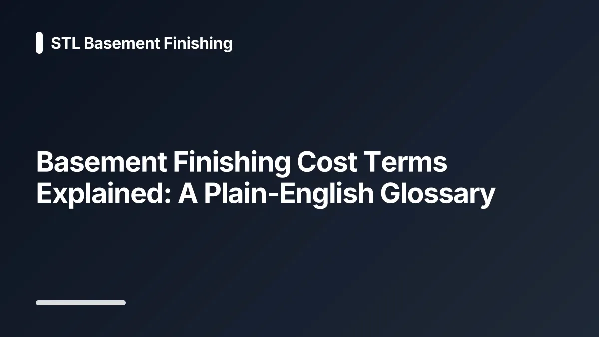 basement finishing cost glossary