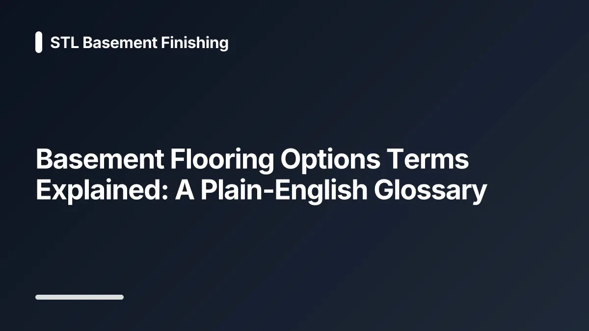 basement flooring options glossary