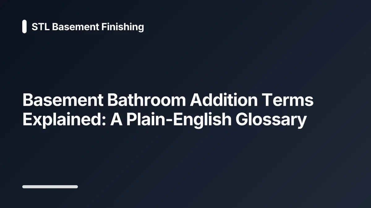basement bathroom addition glossary