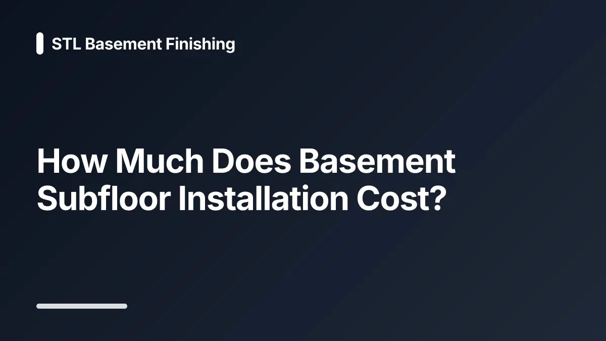 how much does basement subfloor installation cost
