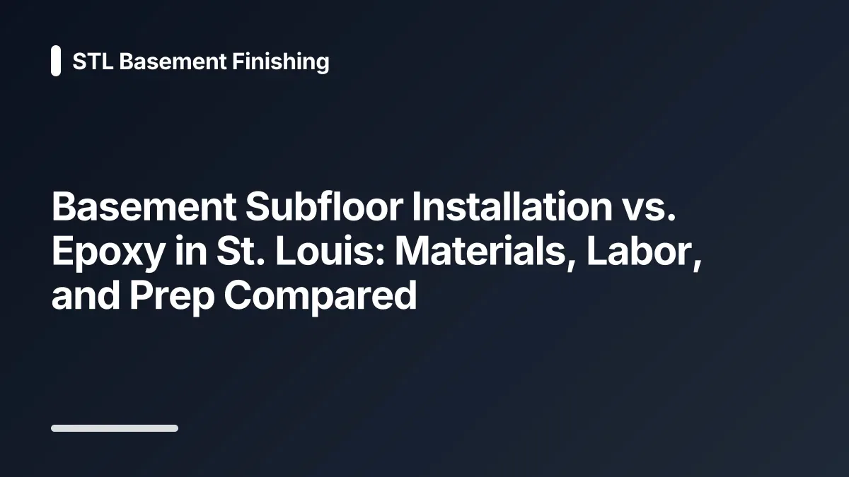 basement subfloor installation